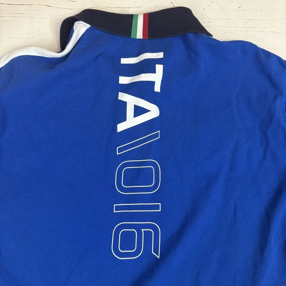Polo Ralph Lauren Crest Polo Shirt Italy Mens 2XL Blue Custom Fit